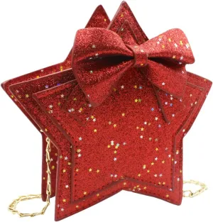ZGMYC Little Girls Glitter Sequins Crossbody Purse Star-Shaped Bowknot Shoulder Bag Satchel
