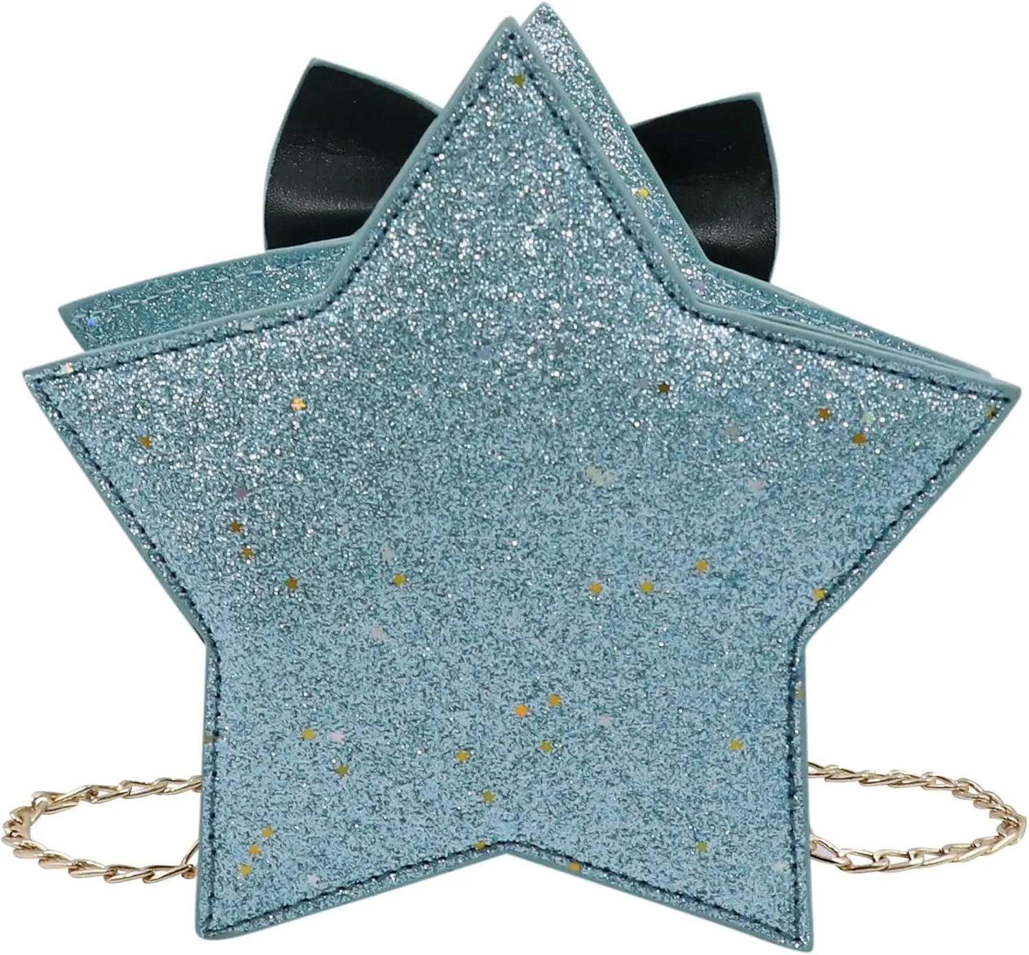 ZGMYC Little Girls Glitter Sequins Crossbody Purse Star-Shaped Bowknot Shoulder Bag Satchel