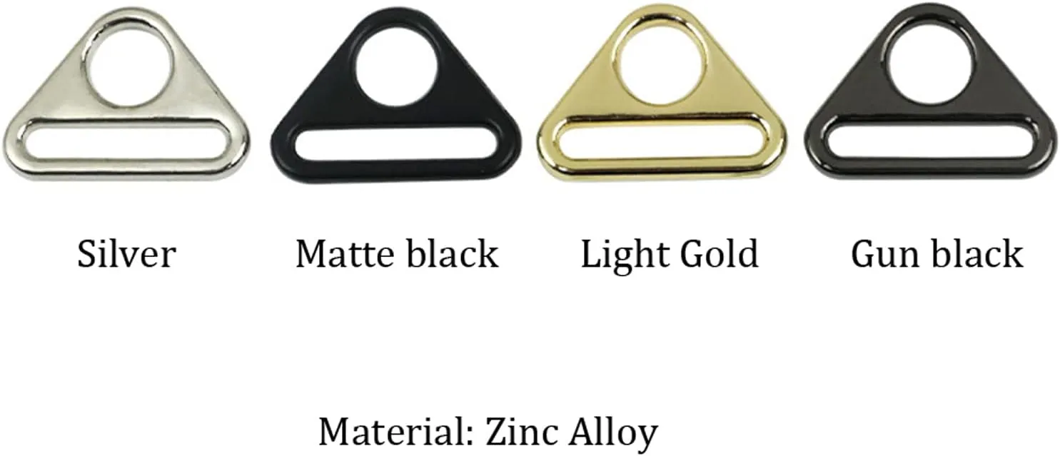 Zinc Alloy Round Hole Triangle D-ring Adjustment Buckle for Bag Strap Webbing