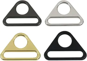Zinc Alloy Round Hole Triangle D-ring Adjustment Buckle for Bag Strap Webbing