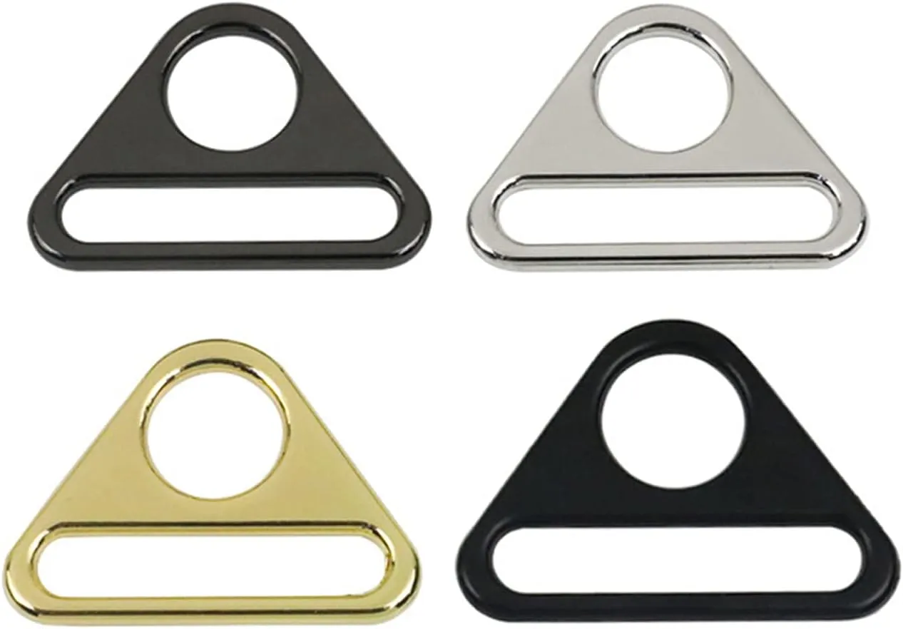 Zinc Alloy Round Hole Triangle D-ring Adjustment Buckle for Bag Strap Webbing