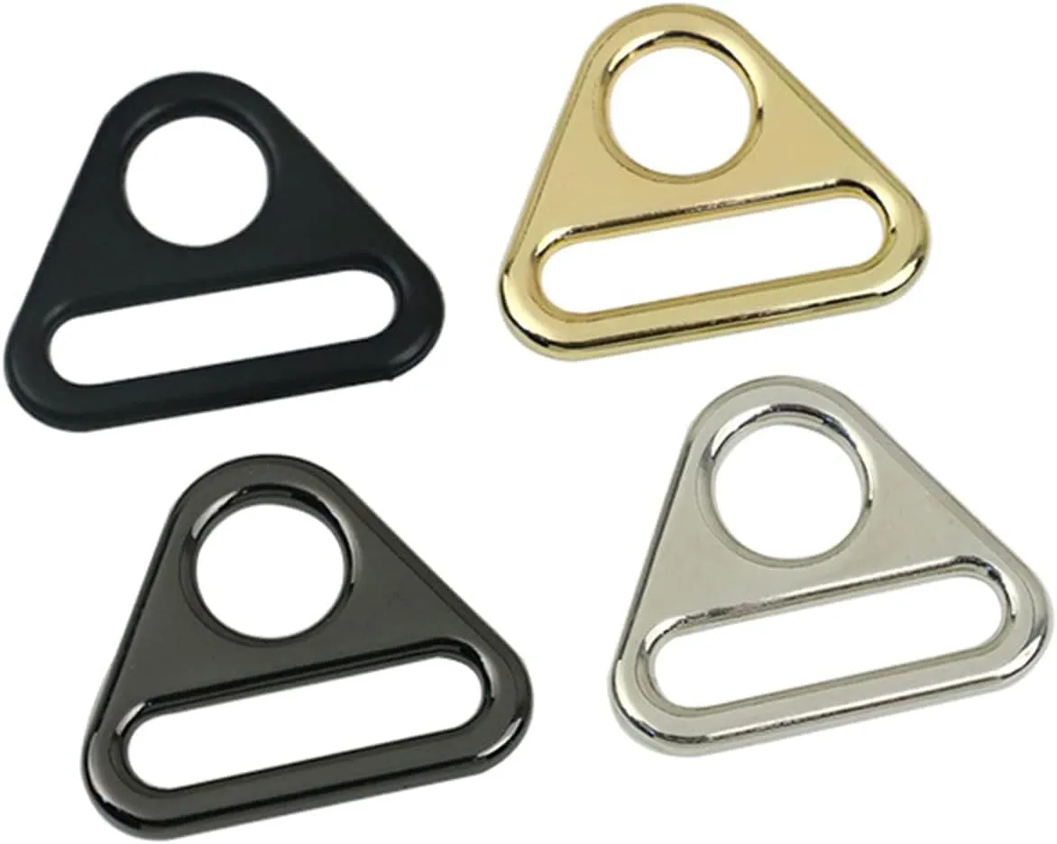 Zinc Alloy Round Hole Triangle D-ring Adjustment Buckle for Bag Strap Webbing